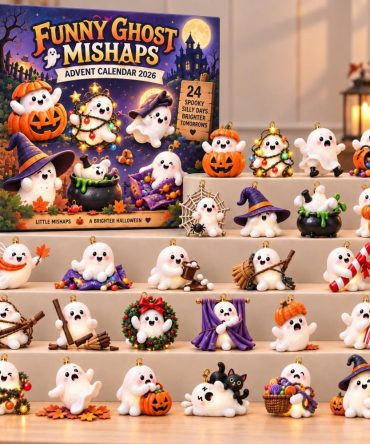 2026 Funny Ghost Advent Calendar — 24 Whimsical Acrylic Charms, Lighthearted Halloween Countdown & Collectible Gags