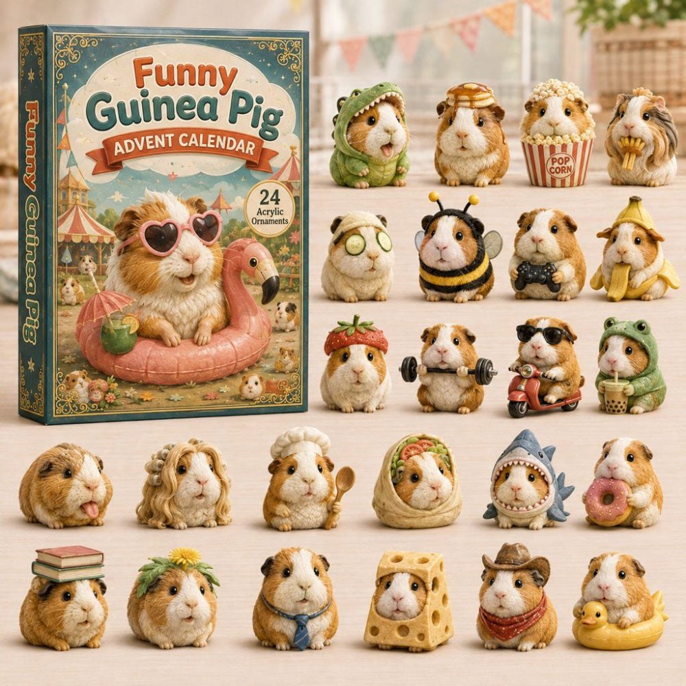 Funny Guinea Pig Vacation 24-Day Advent Calendar — Vacation-Themed Acrylic Charms, Hilarious Holiday Countdown For Pet Fans & Kids