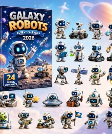 Galaxy Robots Sci-Fi Countdown Calendar 2026 — 24-Day Acrylic Charm Collection With Futuristic Robot Tokens, Great Gift For Kids & Fans