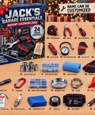 Garage Essentials 24-Day Countdown - Acrylic Tool Charms & Practical Daily Surprises For Car Enthusiasts And Diy Mechanics