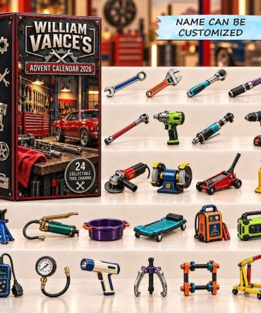 Garage Legends Advent Calendar 2026 - 24-Day Acrylic Charm Countdown, Classic Car & Tool Collectibles, Holiday Gift For Gearheads