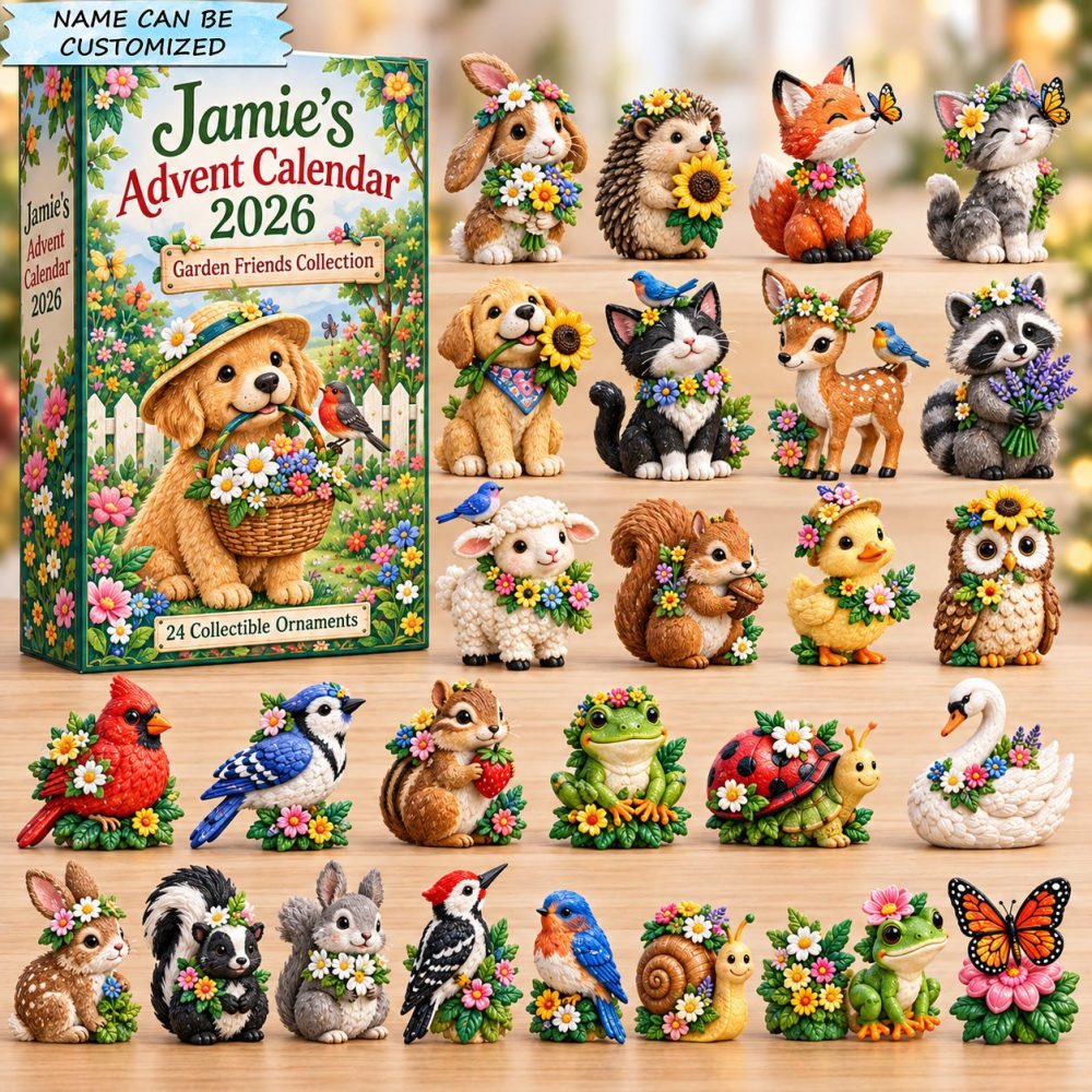 Garden Animal Friends 2026 Holiday Countdown — 24-Day Animal-Themed Advent Calendar With Cute Acrylic Charms, Gift For Kids & Gardeners