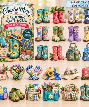2026 Garden Boots & Gear Advent Calendar - 24-Day Gardener Countdown With Acrylic Charms, Mini Tool & Boot-Themed Surprises