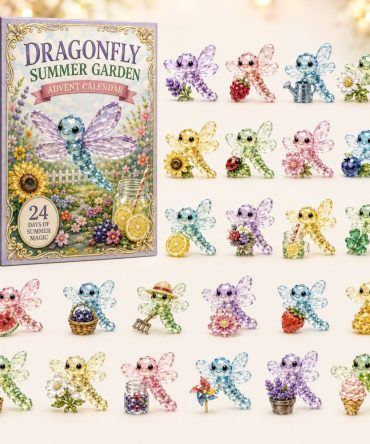 Garden Dragonfly Holiday Countdown Calendar 2026 — 24-Day Acrylic Charm Collection With Elegant Dragonfly Tokens, Gift For Nature Fans