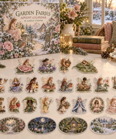 Whimsical 24-Day Garden Fairies Charm Countdown — 24 Acrylic Fairy Ornaments, Daily Unbox For Kids, Crafters & Holiday Gifting