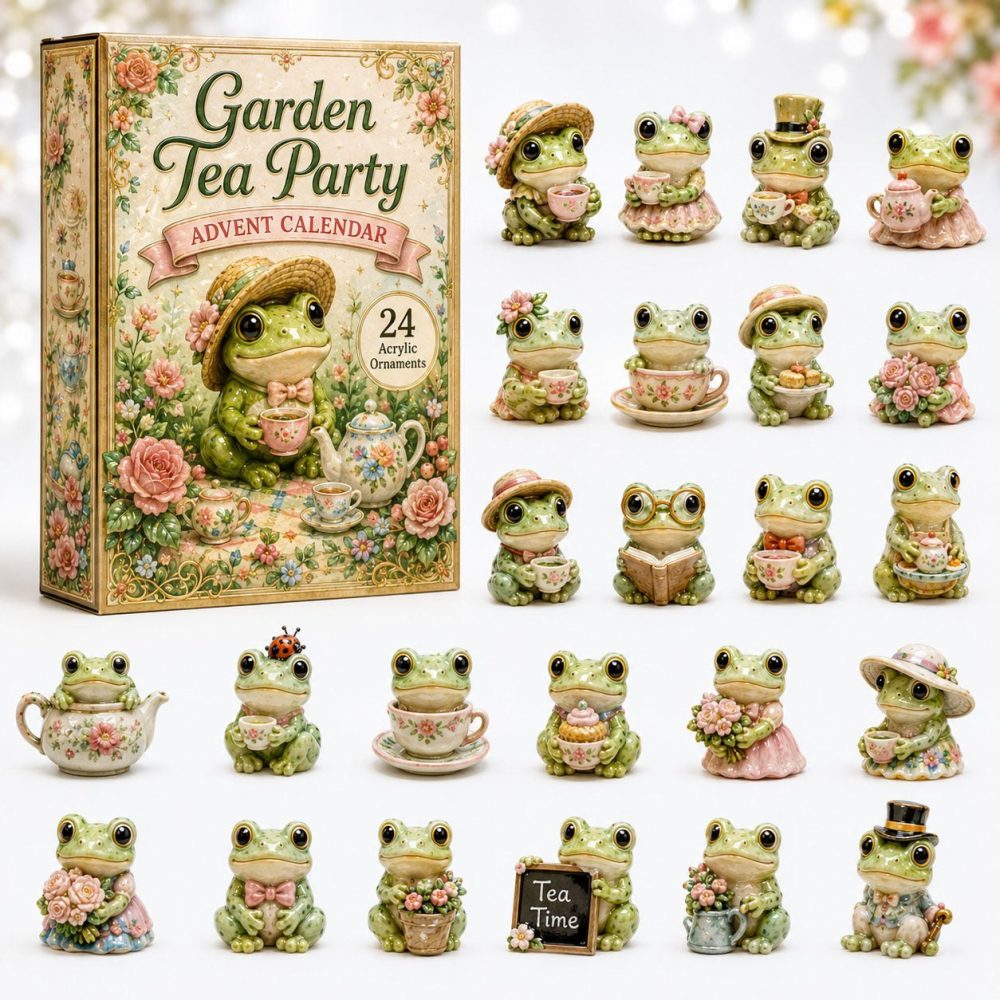 Garden Frog Holiday Countdown Calendar 2026 — 24-Day Acrylic Charm Collection With Frogs & Pond Tokens, Fun Nature-Themed Gift