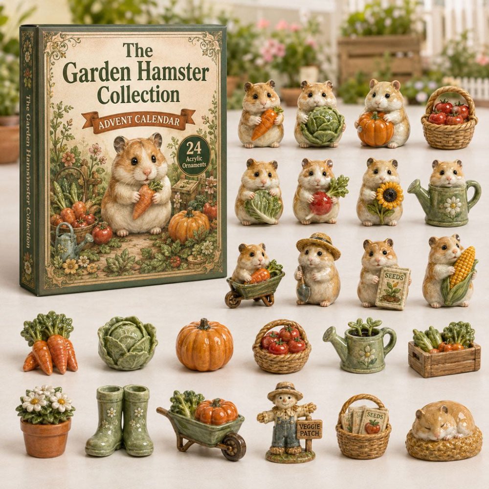 Garden Hamster Holiday Countdown Calendar 2026 — 24-Day Acrylic Charm Set With Cute Hamster Tokens, Ideal Gift For Small Pet Fans
