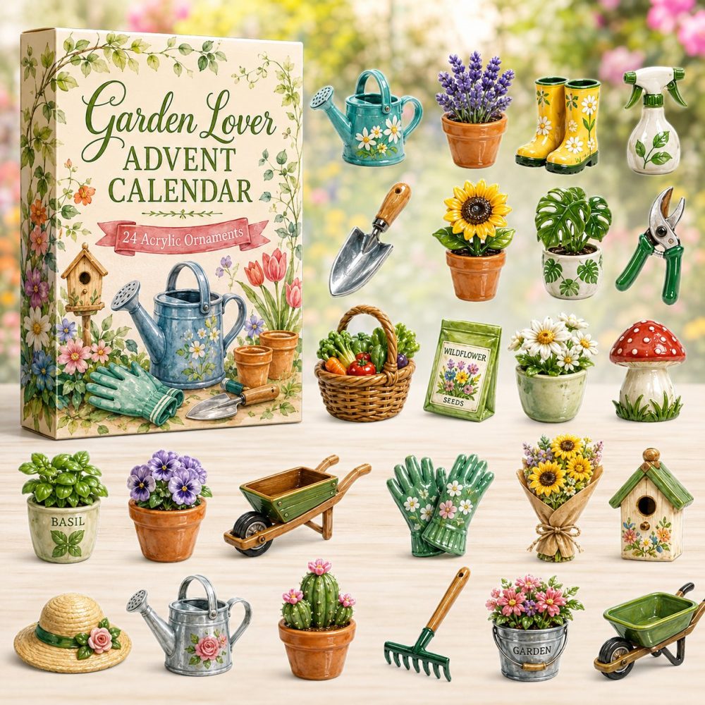 2026 Garden Lover Advent Countdown — 24-Day Acrylic Charm Calendar For Plant Enthusiasts, Floral Fall Gift & Home Decor
