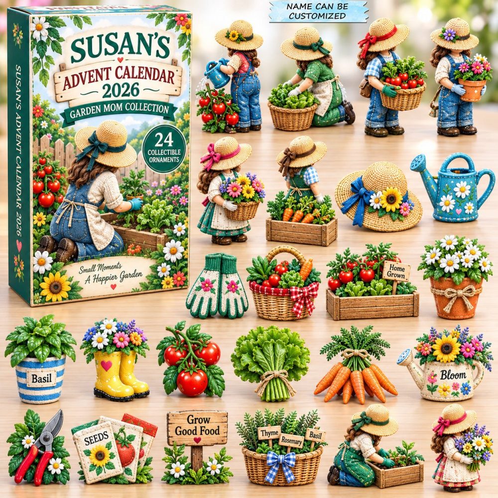 Garden Mom 2026 Christmas Countdown — 24-Day Decorative Advent Calendar With Acrylic Garden Charms, Perfect Gift & Keepsake