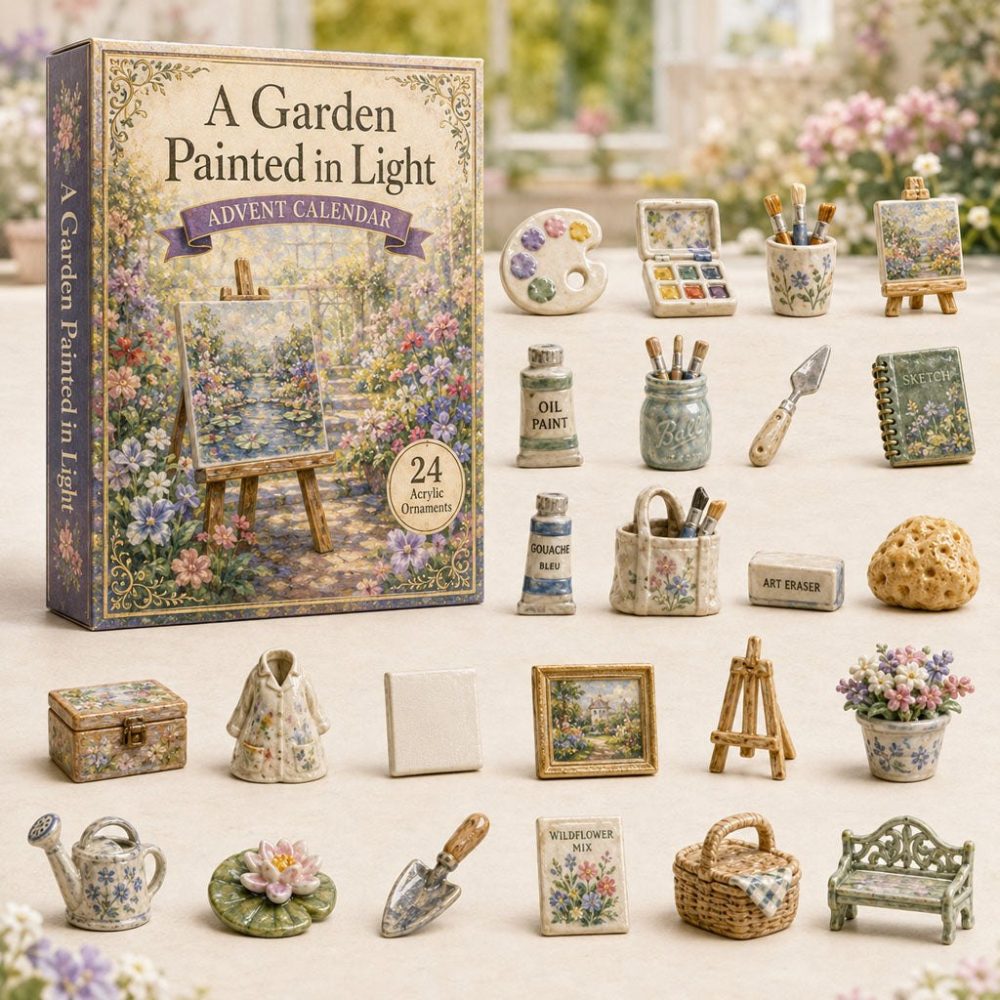 Garden Painter Artist Countdown Calendar 2026 — 24-Day Acrylic Charm Collection With Mini Art Tools, Perfect Gift For Creatives
