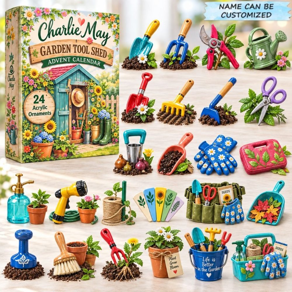 Garden Tools 24-Day 2026 Countdown — Acrylic Tool Charms, Handy Gift For Gardeners, Diyers & Outdoor Enthusiasts