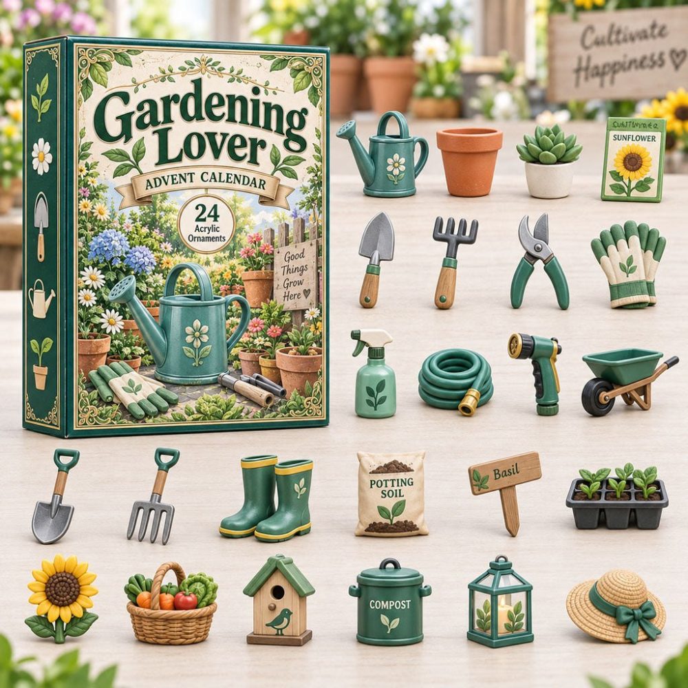 2026 Gardening Enthusiast Advent Countdown - 24-Day Plant-Themed Acrylic Charm Calendar, Perfect Gift For Gardeners & Plant Lovers
