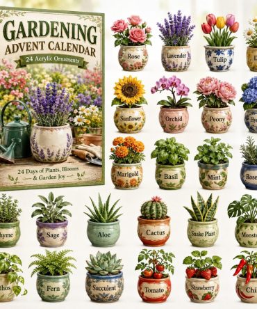 Gardening Plants 2026 Advent Calendar - 24-Day Acrylic Botanical Charms For Gardeners, Plant Moms & Green Thumb Gifts