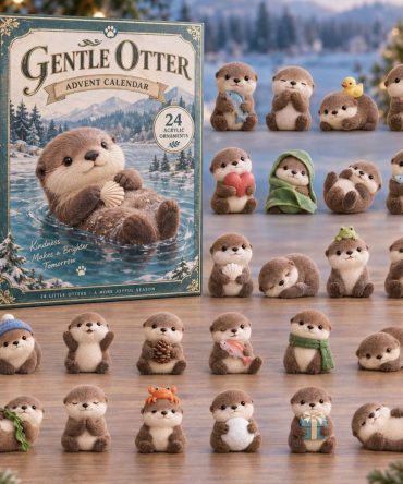 Gentle Otter 24-Day Animal Advent Calendar 2026 — Acrylic Wildlife Charms, Unique Ocean Lover Holiday Countdown Gift