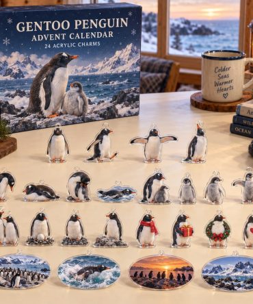Delightful 24-Day Gentoo Penguin Charm Countdown — 24 Acrylic Penguin Mini Ornaments, Daily Unbox For Collectors, Kids & Holiday Gifts