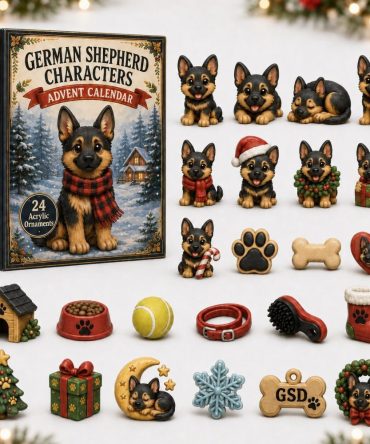 Premium German Shepherd Holiday Countdown Calendar 2026 — 24-Day Acrylic Charm Collection With Dog-Themed Tokens, Ideal Gift For Dog Lovers