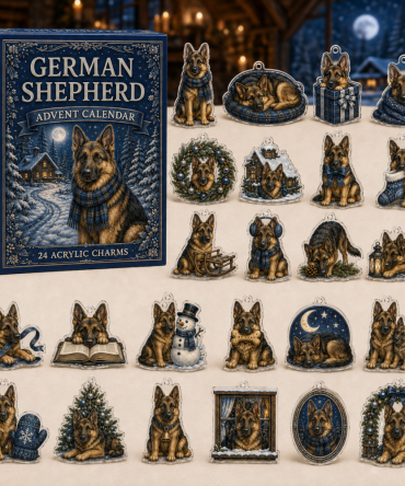 German Shepherd Holiday Countdown Advent Calendar — 24 Acrylic Charms, Perfect Christmas Gift For Gsd Owners & Dog Collectors