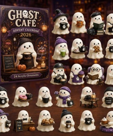 2026 Ghost Cafe Advent Calendar — 24-Day Cozy Halloween Countdown With Café-Themed Acrylic Ghost Charms, Gift For Foodie & Spooky Fans