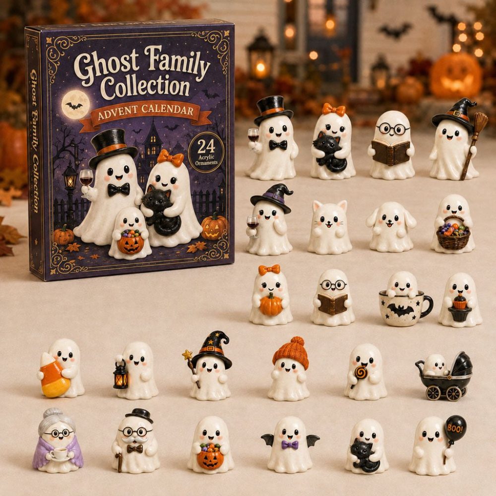 Haunted Ghost Family Holiday Countdown Calendar 2026 — 24-Day Acrylic Charm Set With Collectible Ghost Tokens, Gift-Ready