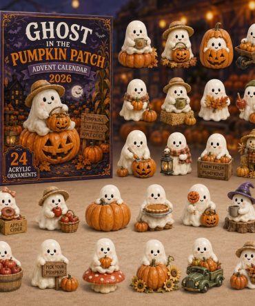 2026 Ghost Pumpkin Patch Cream Advent Calendar — 24-Day Halloween Countdown With Cute Pumpkin & Ghost Acrylic Charms, Seasonal Gift