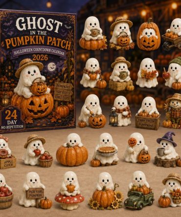 Ghost Duo Pumpkin Patch Advent Calendar 2026 — 24 Acrylic Charm Countdown, Halloween Collectible Gift Set