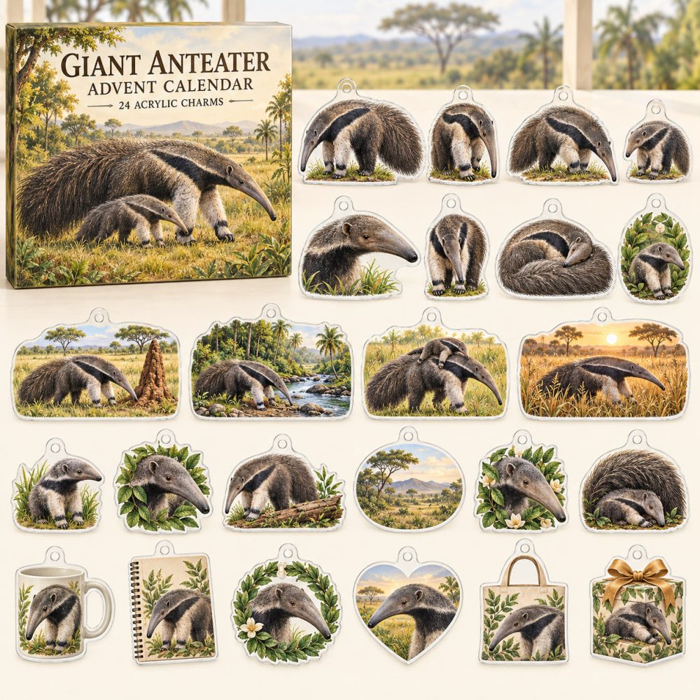 24-Day Giant Anteater Holiday Countdown — Acrylic Charm Collection, Playful Anteater Advent Set For Kids & Collectors