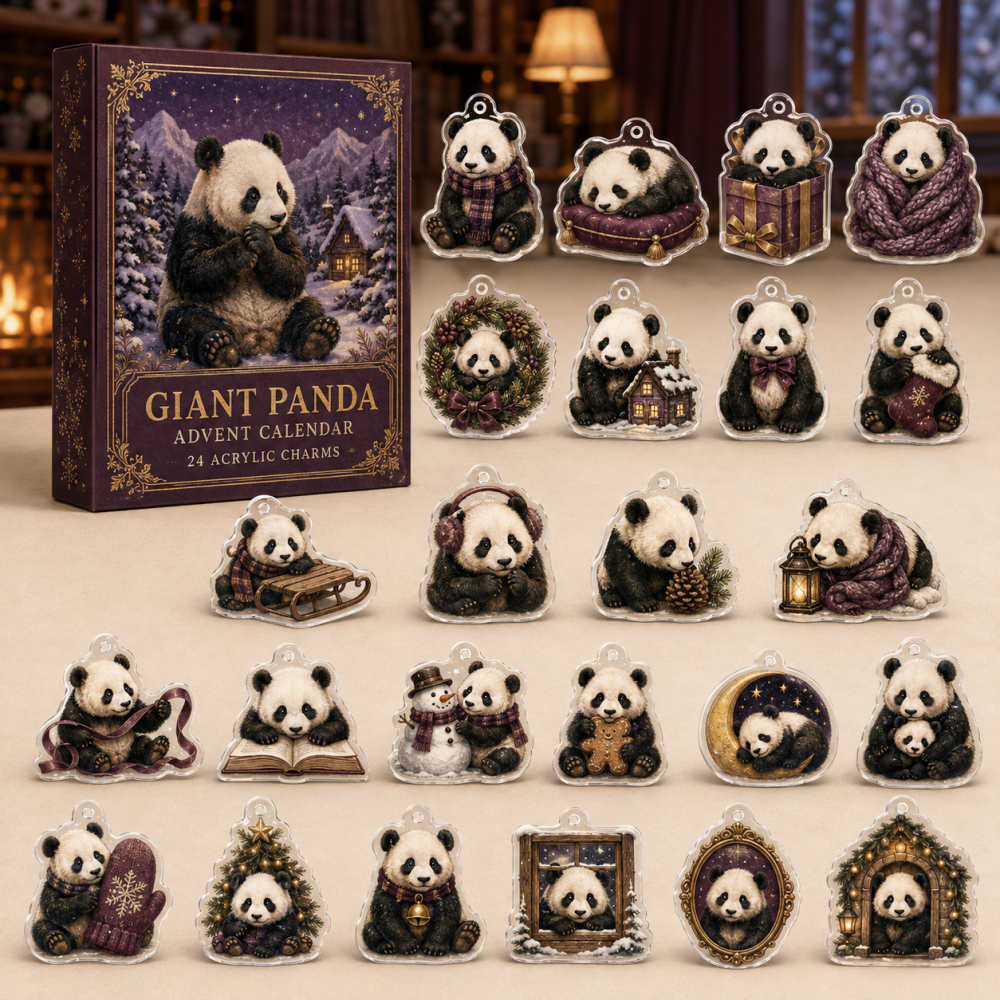 Giant Panda Holiday Advent Calendar — 24 Acrylic Charms, Adorable Wildlife Gift For Panda Fans & Conservation Supporters