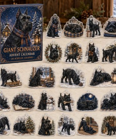 Giant Schnauzer Acrylic Charm Advent Calendar — 24 Holiday Dog Charms , Bold Christmas Countdown Gift For Schnauzer Fans