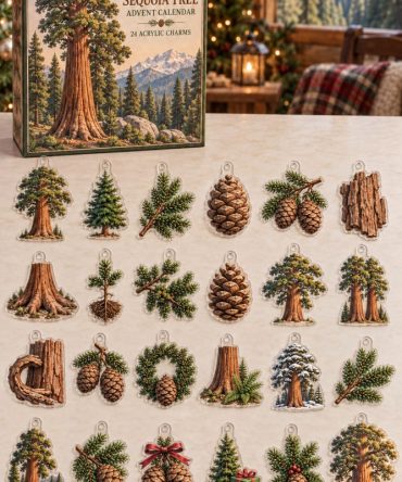 Giant Sequoia Charm Countdown — 24 Majestic Tree Acrylic Charms, Holiday Advent Set For Nature Lovers & Collectors