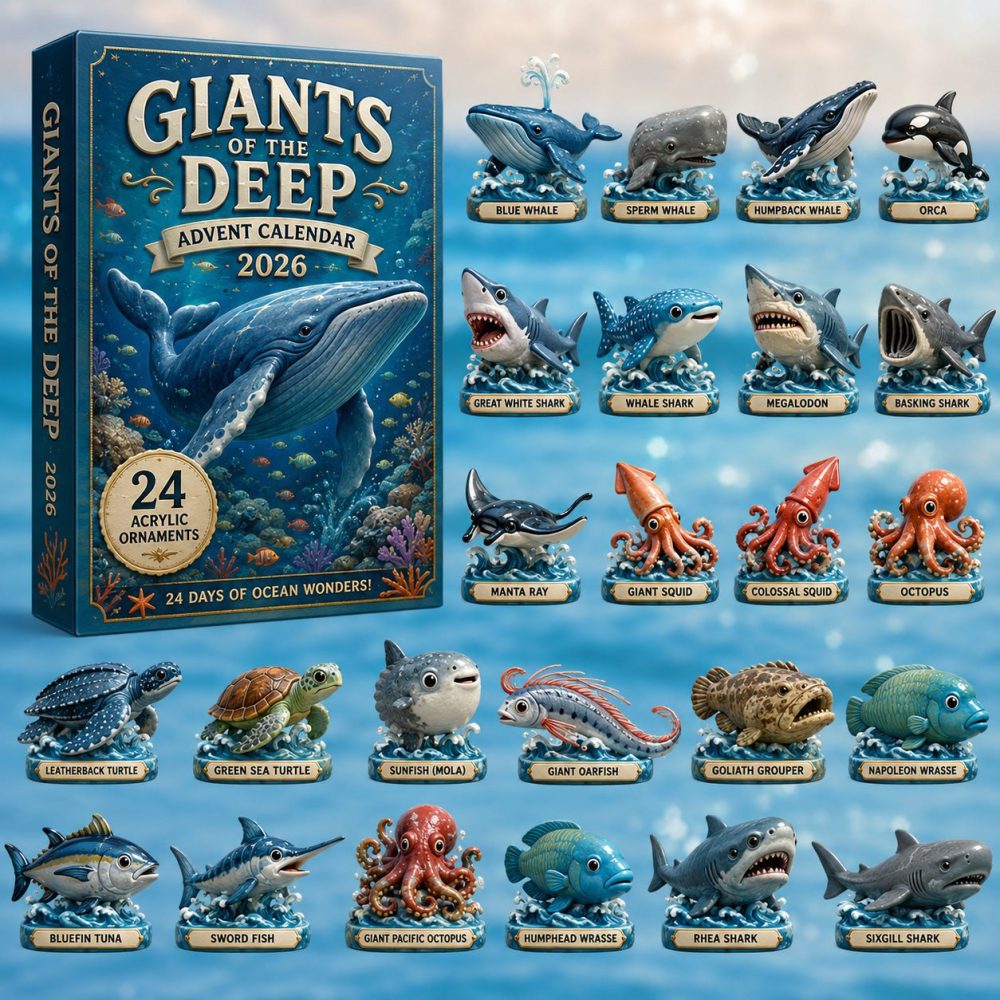 Giants Of The Deep Advent Calendar 2026 — 24-Day Acrylic Charm Countdown, Ocean Monster Collectible Holiday Set