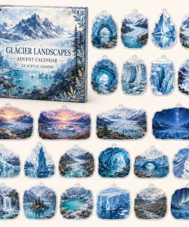24-Day Glacier Charm Countdown - Icy Acrylic Landscape Advent Calendar With Mini Glacier Ornaments For Collectors & Winter Gifts