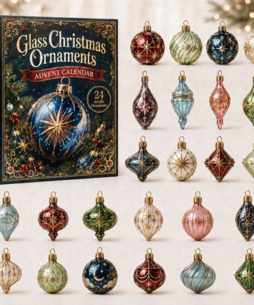 Glass-Style Holiday Advent Calendar 2026 — 24-Day Acrylic Charm Countdown, Elegant Transparent-Look Festive Display