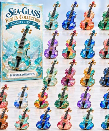 Glass Violin 24-Day Elegant Music Countdown - Acrylic Violin Charms & Refined Daily Gifts For Classical Musicians And Collectors