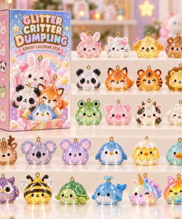 Glitter Critter Dumpling Countdown 2026 — 24-Day Advent Calendar With Shimmery Animal Acrylic Charms, Gift For Collectors