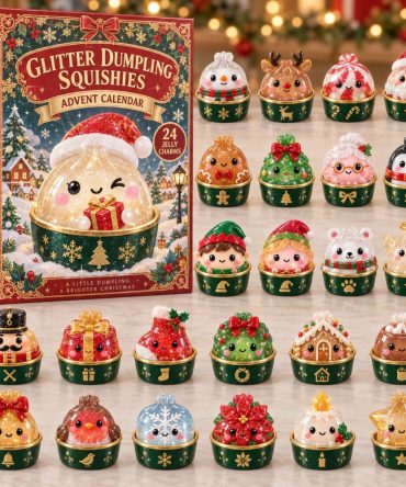 2026 Glitter Dumpling Squishies Advent Calendar - 24 Surprise Acrylic Charms, Sparkling Kawaii Countdown Gift For Kids & Collectors
