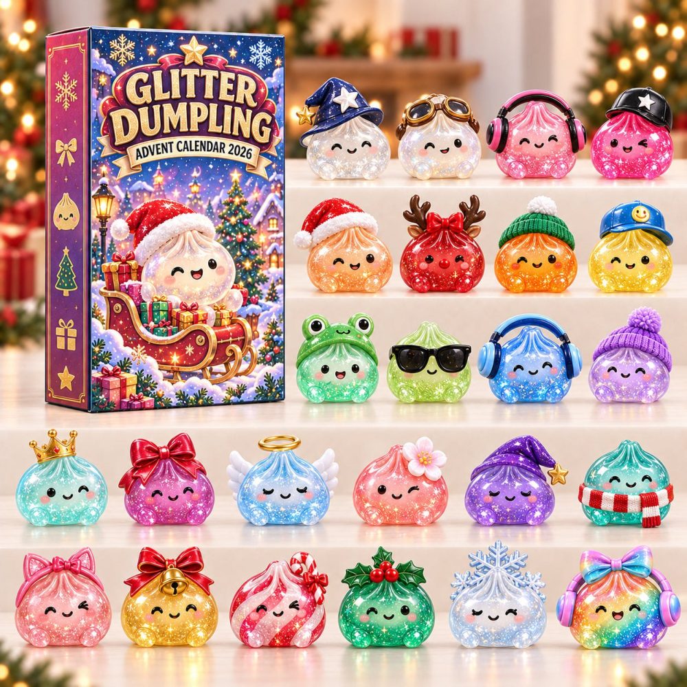 Sparkle Pals Glitter Dumpling Advent 2026 — 24-Day Countdown With Shiny Acrylic Charms, Cute Collectible Holiday Gift
