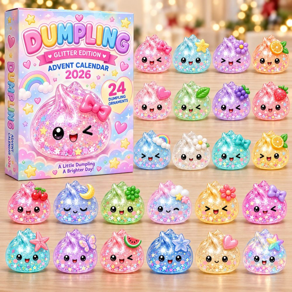 2026 Glitter Dumpling Dreams Advent Calendar — 24-Day Sparkling Acrylic Charm Countdown With Shimmering Kawaii Dumpling Tokens