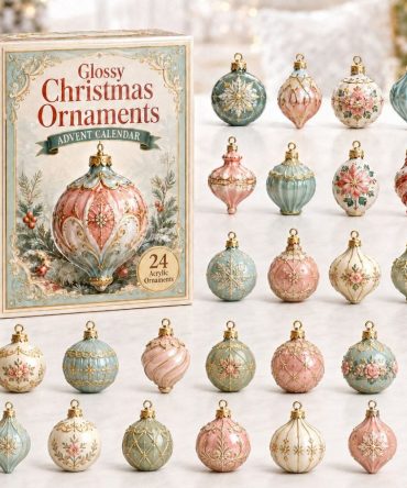 Glossy Christmas Advent Calendar 2026 — 24-Day Acrylic Charm Countdown, Shiny Holiday Display & Gift For The Season