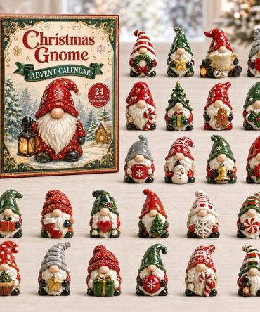 Classic Gnome Christmas Advent Calendar 2026 — 24-Day Acrylic Charm Countdown, Traditional Holiday Gift & Decor