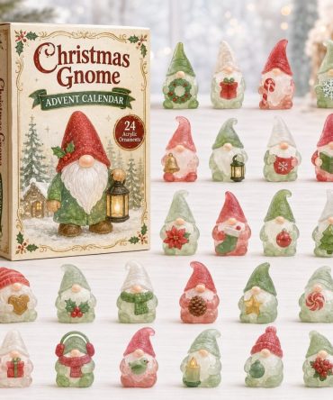 Pastel Gnome Christmas Advent Calendar 2026 — 24-Day Acrylic Charm Countdown, Soft Holiday Decor & Gift For Home