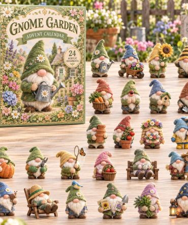 Gnome Garden 24-Day Acrylic Charm Holiday Countdown — Floral & Garden Gnome Advent With Charming Miniatures For Seasonal Decor & Gifts