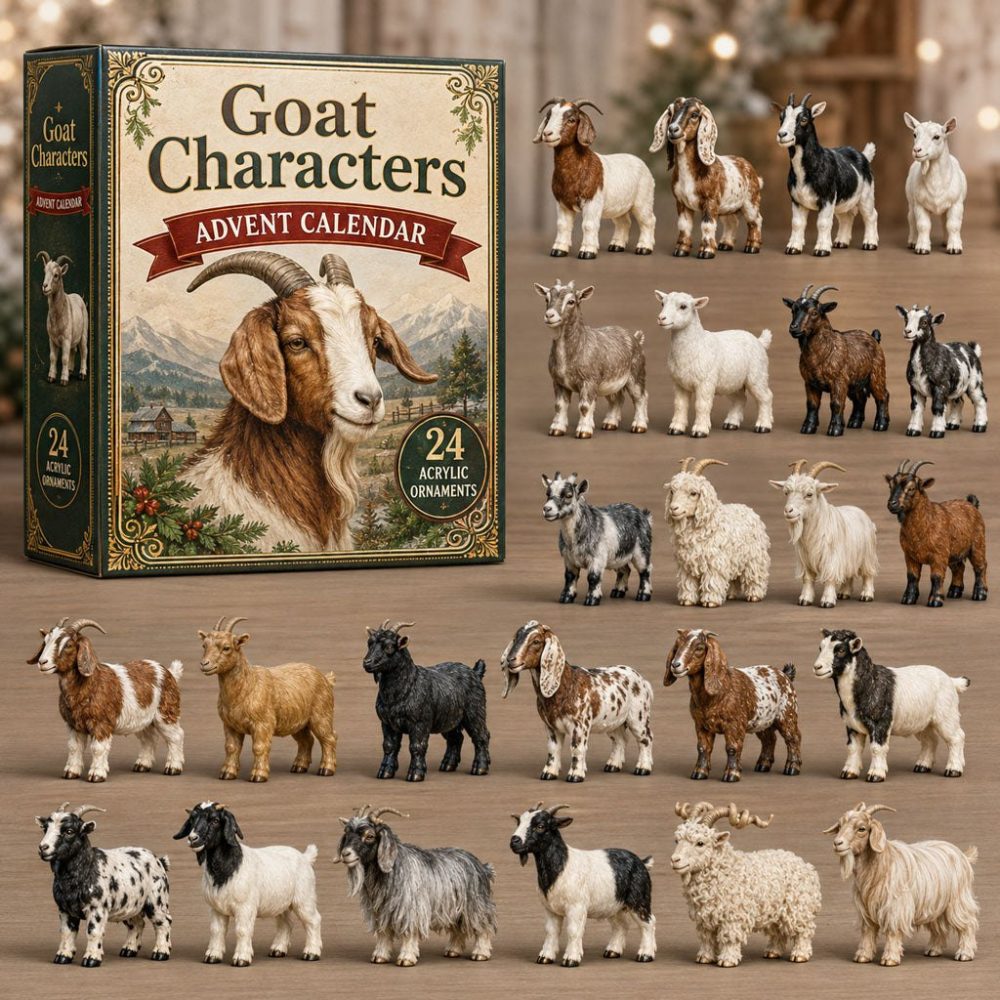 Charming Goat Advent Countdown 2026 — 24 Acrylic Charm Surprises, Collectible Holiday Gift For Kids & Adults