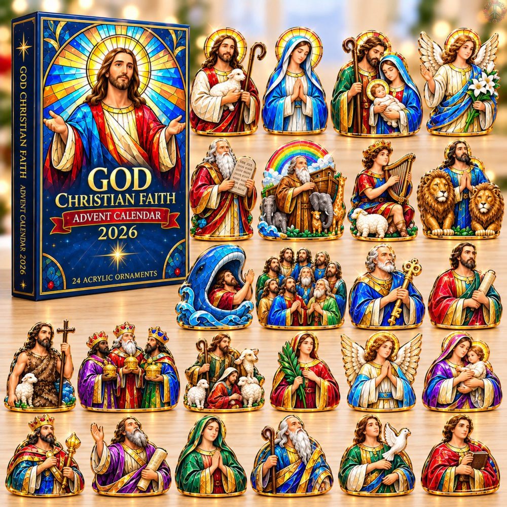 2026 God & Christian Faith 24-Day Advent Countdown — Acrylic Inspirational Charms, Family Devotional Holiday Calendar