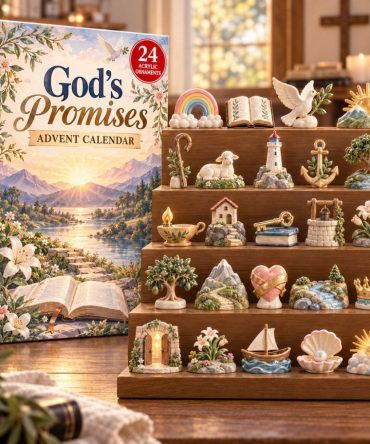 God'S Promises Wooden Advent Calendar 2026 - 24-Day Scripture Promise Countdown With Handcrafted Wooden Charms, Keepsake Gift