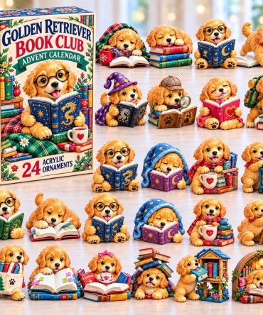Golden Retriever Book Lover Advent Calendar 2026 — 24 Days Of Acrylic Charms, Perfect Gift For Readers & Dog Fans, Limited Edition