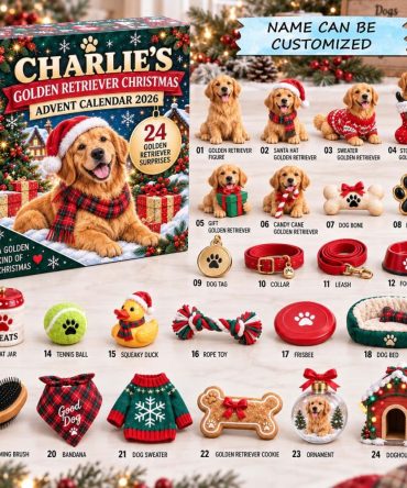 2026 Golden Retriever Cozy Christmas Countdown — 24-Day Acrylic Charm Advent Calendar With Warm Holiday Dog Figurines