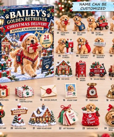 2026 Golden Retriever Christmas Delivery Countdown — 24-Day Acrylic Charm Advent Calendar With Postal Dog Keepsakes
