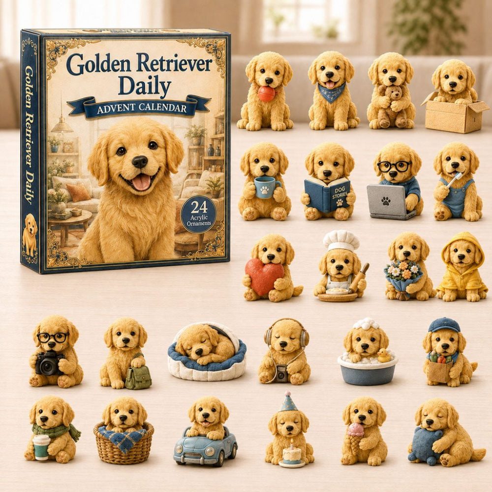 2026 Golden Retriever Daily Countdown Advent Calendar — 24 Days Of Acrylic Charms, Perfect Everyday Dog Lover Gift