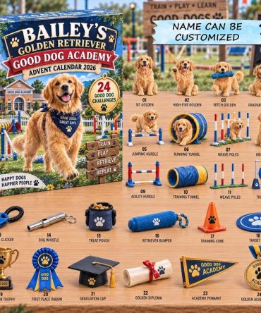 2026 Golden Retriever Good Dog Academy Advent Calendar — 24-Day Acrylic Charm Countdown With School-Themed Dog Charms