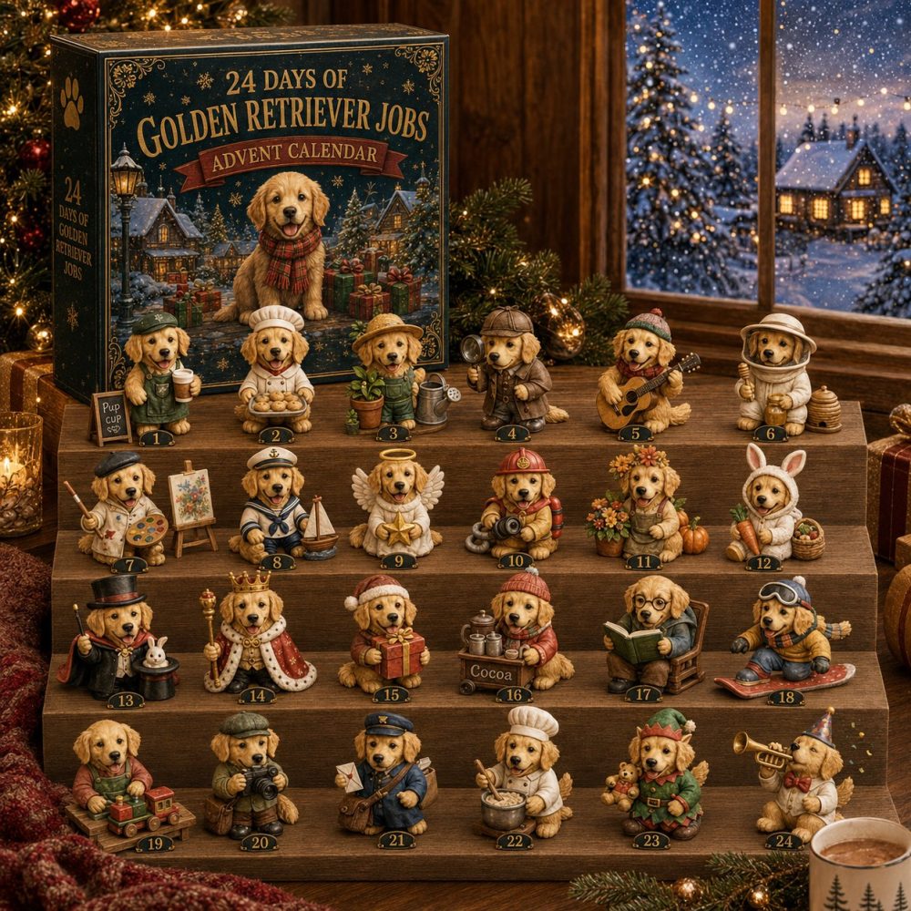 Golden Retriever Jobs Advent 2026 – 24-Day Acrylic Charm Set Featuring Working Dog Themes, Rescue & Service Icons